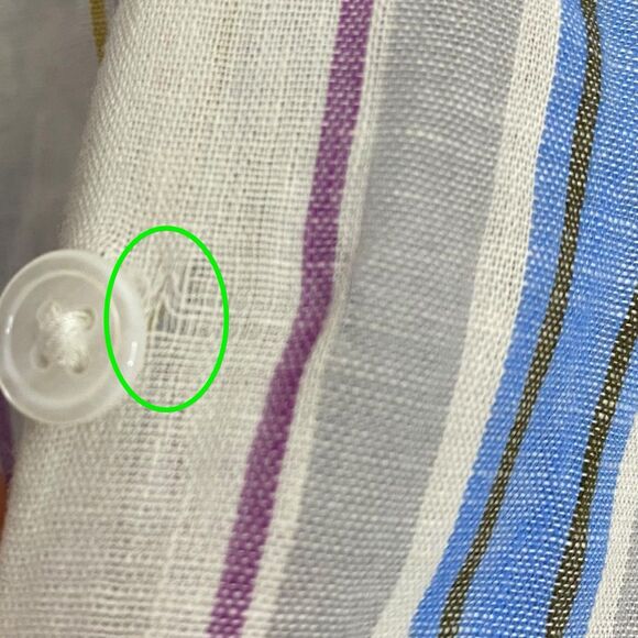 AG Adriano Goldschmied Shirt Womens S Linen Cotton Roll Tab Sleeve Coastal Beach - Picture 7 of 16